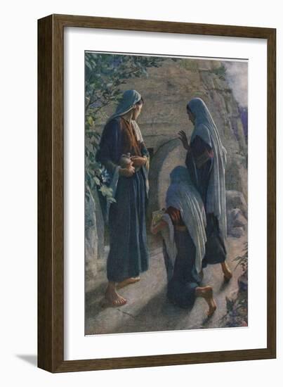 The Women at the Sepulchre, Illustration from 'Women of the Bible', Published by the Religious…-Harold Copping-Framed Giclee Print