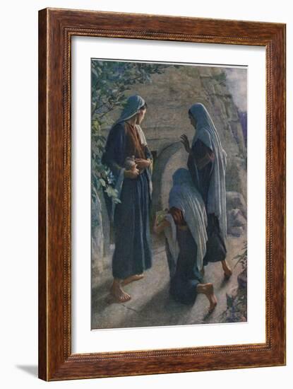 The Women at the Sepulchre, Illustration from 'Women of the Bible', Published by the Religious…-Harold Copping-Framed Giclee Print