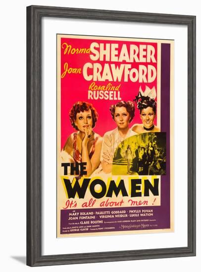 THE WOMEN, from left: Joan Crawford, Norma Shearer, Rosalind Russell, 1939-null-Framed Art Print