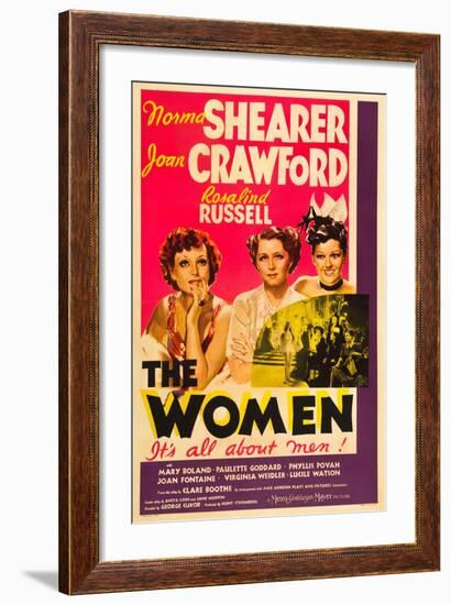 THE WOMEN, from left: Joan Crawford, Norma Shearer, Rosalind Russell, 1939-null-Framed Art Print