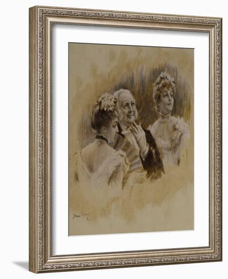 The Women in Paris: the Young Ladies of the Provinces (Pen and Ink)-James Jacques Joseph Tissot-Framed Giclee Print