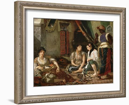 The Women of Algiers in their Apartment, 1834-Eugene Delacroix-Framed Giclee Print