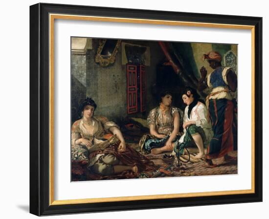 The Women of Algiers in their Apartment-Eugene Delacroix-Framed Giclee Print