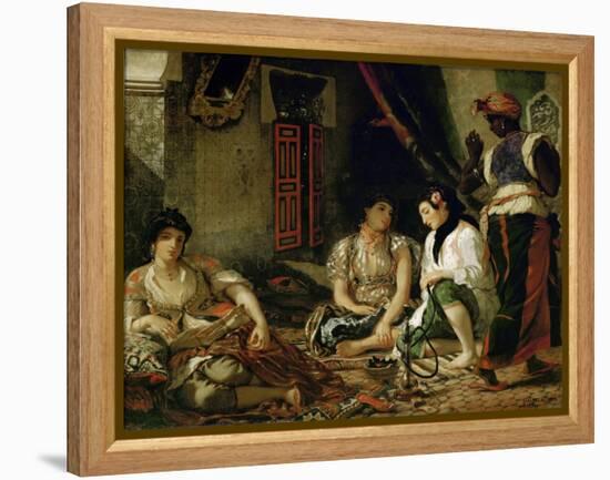 The Women of Algiers in their Apartment-Eugene Delacroix-Framed Premier Image Canvas