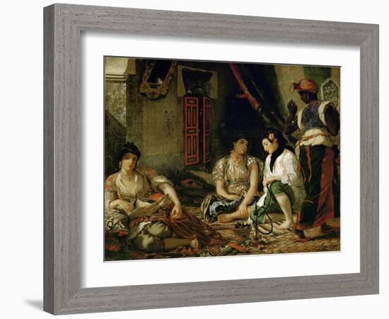The Women of Algiers in their Apartment-Eugene Delacroix-Framed Giclee Print