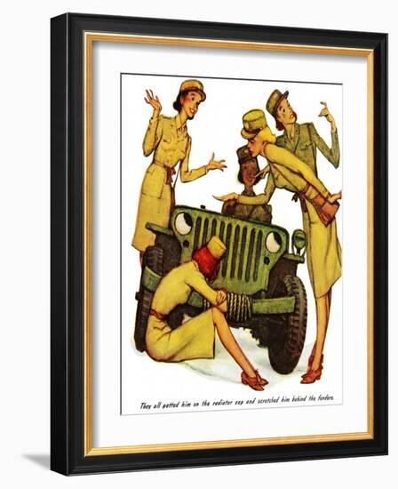 "The Wonderful Life of Wilbur the Jeep" B-Norman Rockwell-Framed Giclee Print