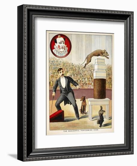 The Wonderful Performing Dogs'. an Act Involving Dogs in a Circus Ring-null-Framed Giclee Print