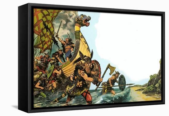 The Wonderful Story of Britain: The Coming of the Vikings-Peter Jackson-Framed Premier Image Canvas