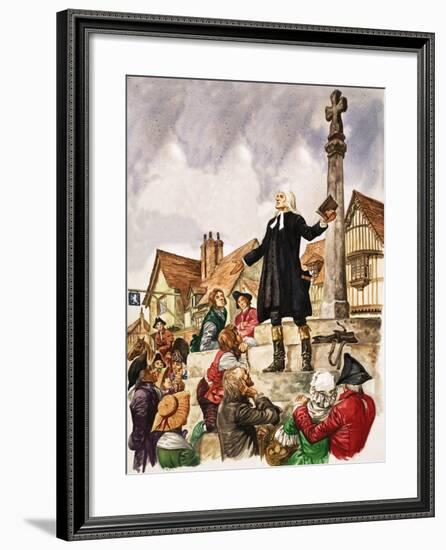 The Wonderful Story of Britain: The Good Work of John Wesley-Peter Jackson-Framed Giclee Print