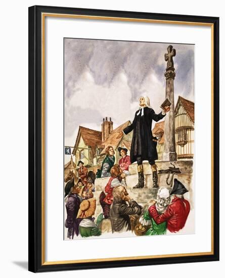 The Wonderful Story of Britain: The Good Work of John Wesley-Peter Jackson-Framed Giclee Print