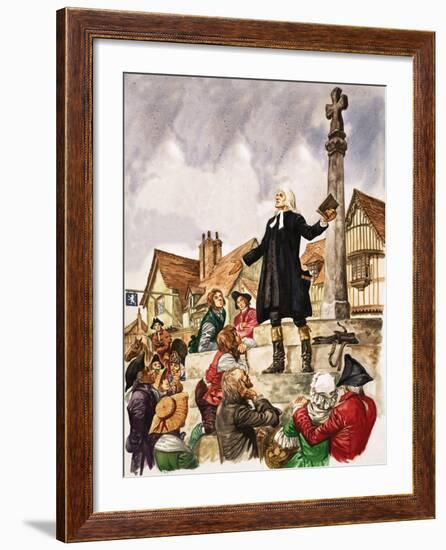 The Wonderful Story of Britain: The Good Work of John Wesley-Peter Jackson-Framed Giclee Print