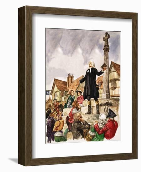 The Wonderful Story of Britain: The Good Work of John Wesley-Peter Jackson-Framed Giclee Print