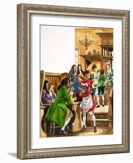 The Wonderful Story of Britain: The Wonderful Coffee-Houses-Peter Jackson-Framed Giclee Print