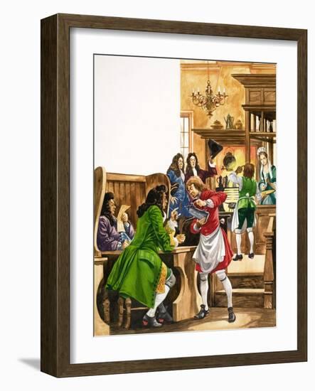 The Wonderful Story of Britain: The Wonderful Coffee-Houses-Peter Jackson-Framed Giclee Print