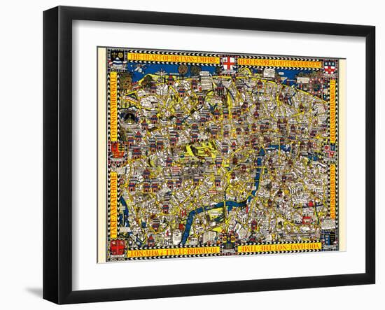 The Wonderground Map Of London Town-Macdonald Gill-Framed Art Print
