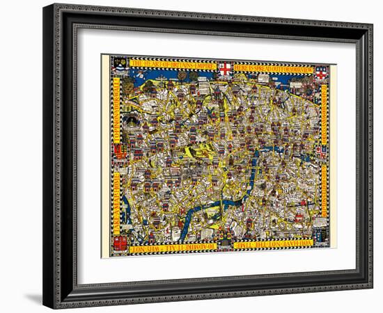 The Wonderground Map Of London Town-Macdonald Gill-Framed Art Print