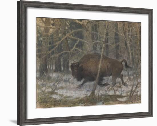 The Wood Bison-Evgeny Alexandrovich Tichmenev-Framed Giclee Print