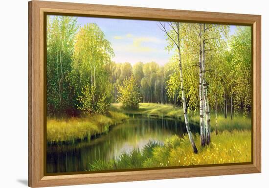 The Wood River In Autumn Day-balaikin2009-Framed Stretched Canvas