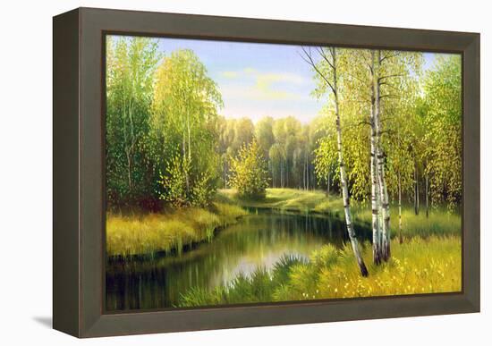 The Wood River In Autumn Day-balaikin2009-Framed Stretched Canvas