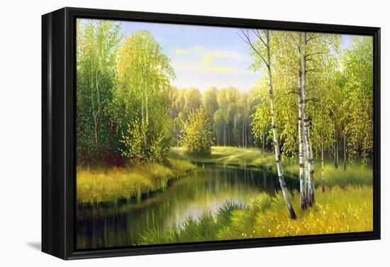 The Wood River In Autumn Day-balaikin2009-Framed Stretched Canvas