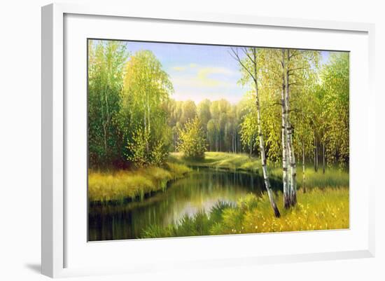 The Wood River In Autumn Day-balaikin2009-Framed Premium Giclee Print