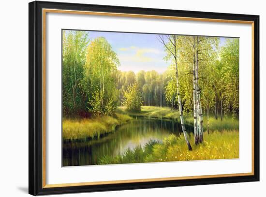 The Wood River In Autumn Day-balaikin2009-Framed Premium Giclee Print