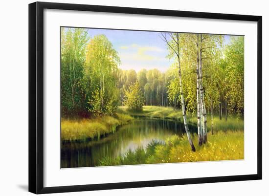 The Wood River In Autumn Day-balaikin2009-Framed Art Print