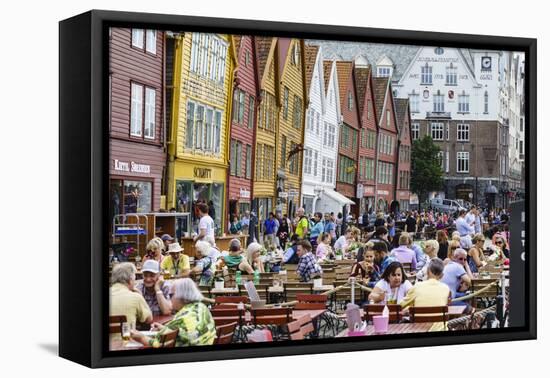 The Wooden Hanseatic Merchants Buildings of the Bryggen, Norway-Amanda Hall-Framed Premier Image Canvas