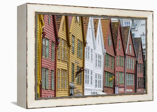 The Wooden Hanseatic Merchants Buildings of the Bryggen, Norway-Amanda Hall-Framed Premier Image Canvas