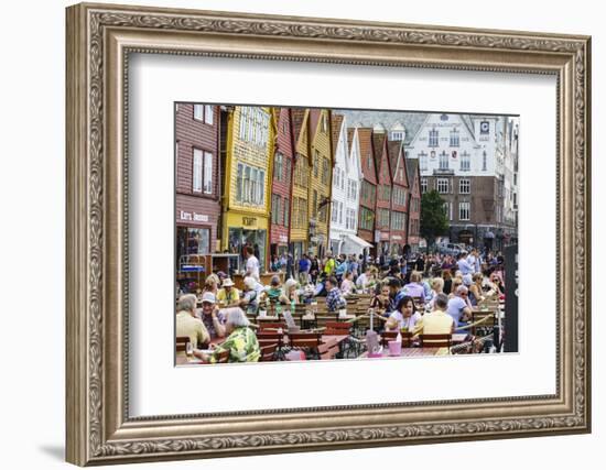 The Wooden Hanseatic Merchants Buildings of the Bryggen, Norway-Amanda Hall-Framed Photographic Print