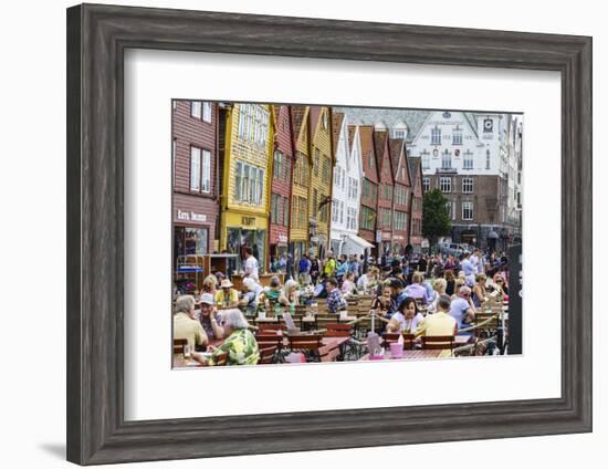 The Wooden Hanseatic Merchants Buildings of the Bryggen, Norway-Amanda Hall-Framed Photographic Print