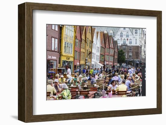 The Wooden Hanseatic Merchants Buildings of the Bryggen, Norway-Amanda Hall-Framed Photographic Print