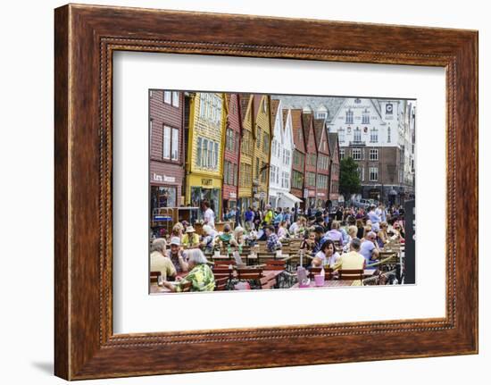 The Wooden Hanseatic Merchants Buildings of the Bryggen, Norway-Amanda Hall-Framed Photographic Print