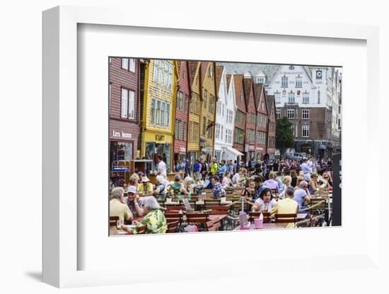 The Wooden Hanseatic Merchants Buildings of the Bryggen, Norway-Amanda Hall-Framed Photographic Print