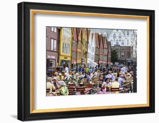 The Wooden Hanseatic Merchants Buildings of the Bryggen, Norway-Amanda Hall-Framed Photographic Print