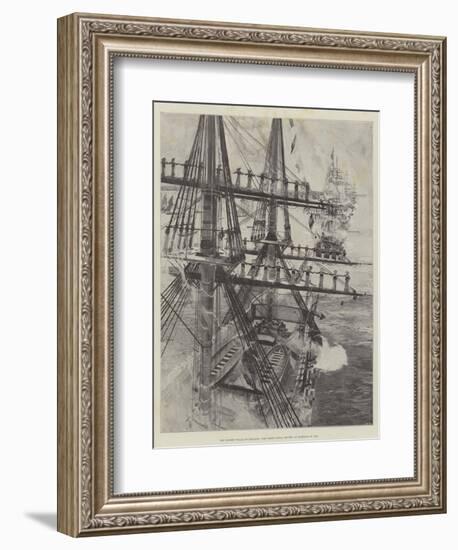 The Wooden Walls of England, the Great Naval Review at Spithead in 1856-null-Framed Giclee Print