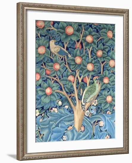 The Woodpecker Tapestry, Detail of the Woodpeckers, 1885 (Tapestry)-William Morris-Framed Giclee Print