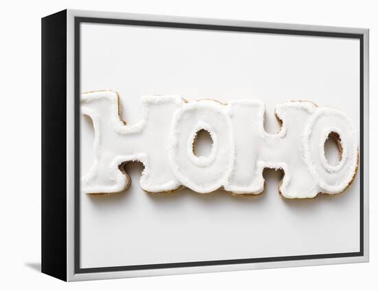 The Word Hoho in Gingerbread with White Icing-null-Framed Premier Image Canvas