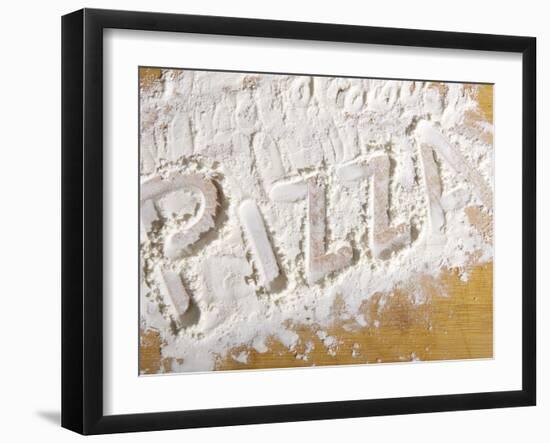 The Word 'PIZZA' Written in Flour-Yehia Asem El Alaily-Framed Photographic Print