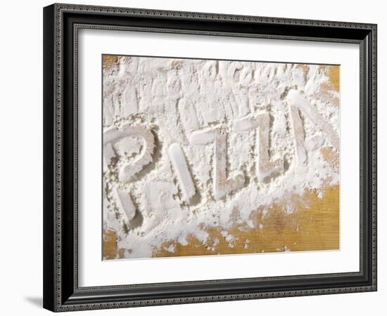 The Word 'PIZZA' Written in Flour-Yehia Asem El Alaily-Framed Photographic Print