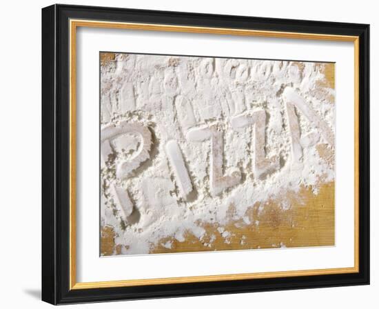 The Word 'PIZZA' Written in Flour-Yehia Asem El Alaily-Framed Photographic Print