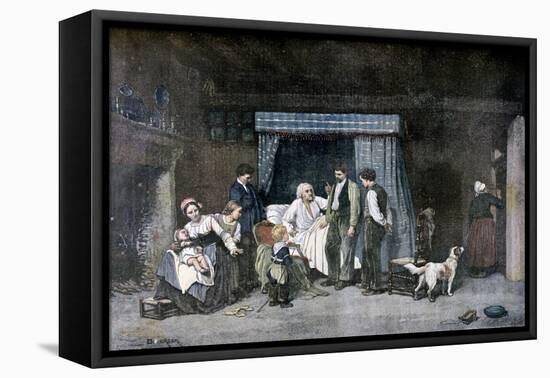 The Worker and His Children, 1892-Theophile Emmanuel Duverger-Framed Premier Image Canvas
