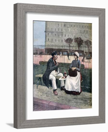 The Worker's Lunch, 1891-Henri Meyer-Framed Giclee Print