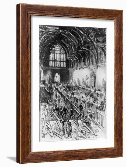 The Workmen in Possession, Westminster Hall, London, 1910-Joseph Pennell-Framed Giclee Print