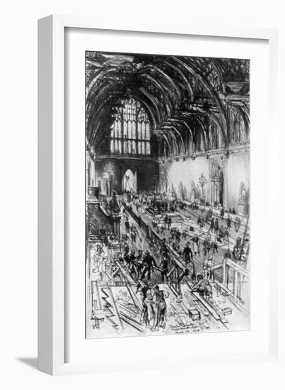 The Workmen in Possession, Westminster Hall, London, 1910-Joseph Pennell-Framed Giclee Print