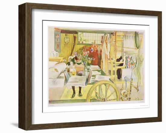 The Workroom, Published in "Lasst Licht Hinin," ("Let in More Light") 1909-Carl Larsson-Framed Giclee Print