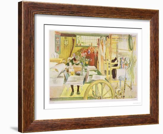 The Workroom, Published in "Lasst Licht Hinin," ("Let in More Light") 1909-Carl Larsson-Framed Giclee Print