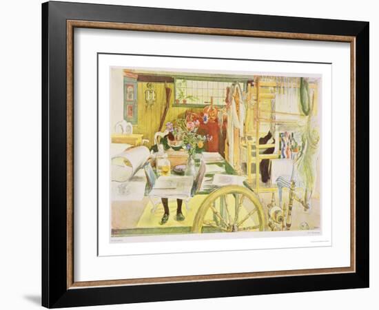 The Workroom, Published in "Lasst Licht Hinin," ("Let in More Light") 1909-Carl Larsson-Framed Giclee Print