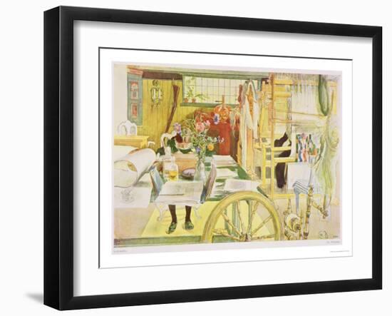 The Workroom, Published in "Lasst Licht Hinin," ("Let in More Light") 1909-Carl Larsson-Framed Giclee Print