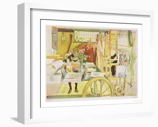 The Workroom, Published in "Lasst Licht Hinin," ("Let in More Light") 1909-Carl Larsson-Framed Giclee Print